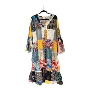 Ashley Taylor Boho Patchwork Cotton Dress NWT